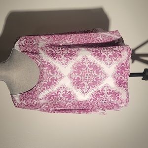 Alfani Womens Printed Diamond Mosaic Orchid Dolman-Sleeve, Bubble-Hem Blouse, 2X